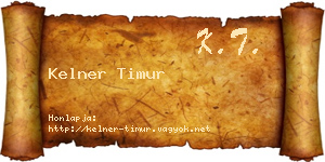 Kelner Timur névjegykártya